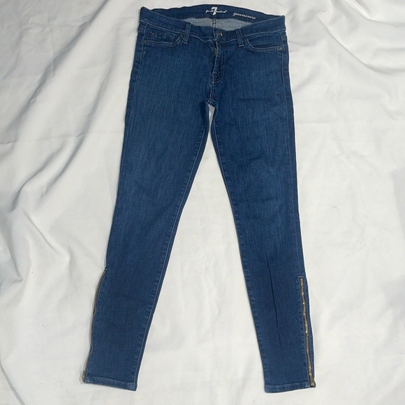 Euc 7 Seven For All Mankind Gwenevere Rise Skinny Zipper Leg Denim Jeans 29 - Picture 4 of 12